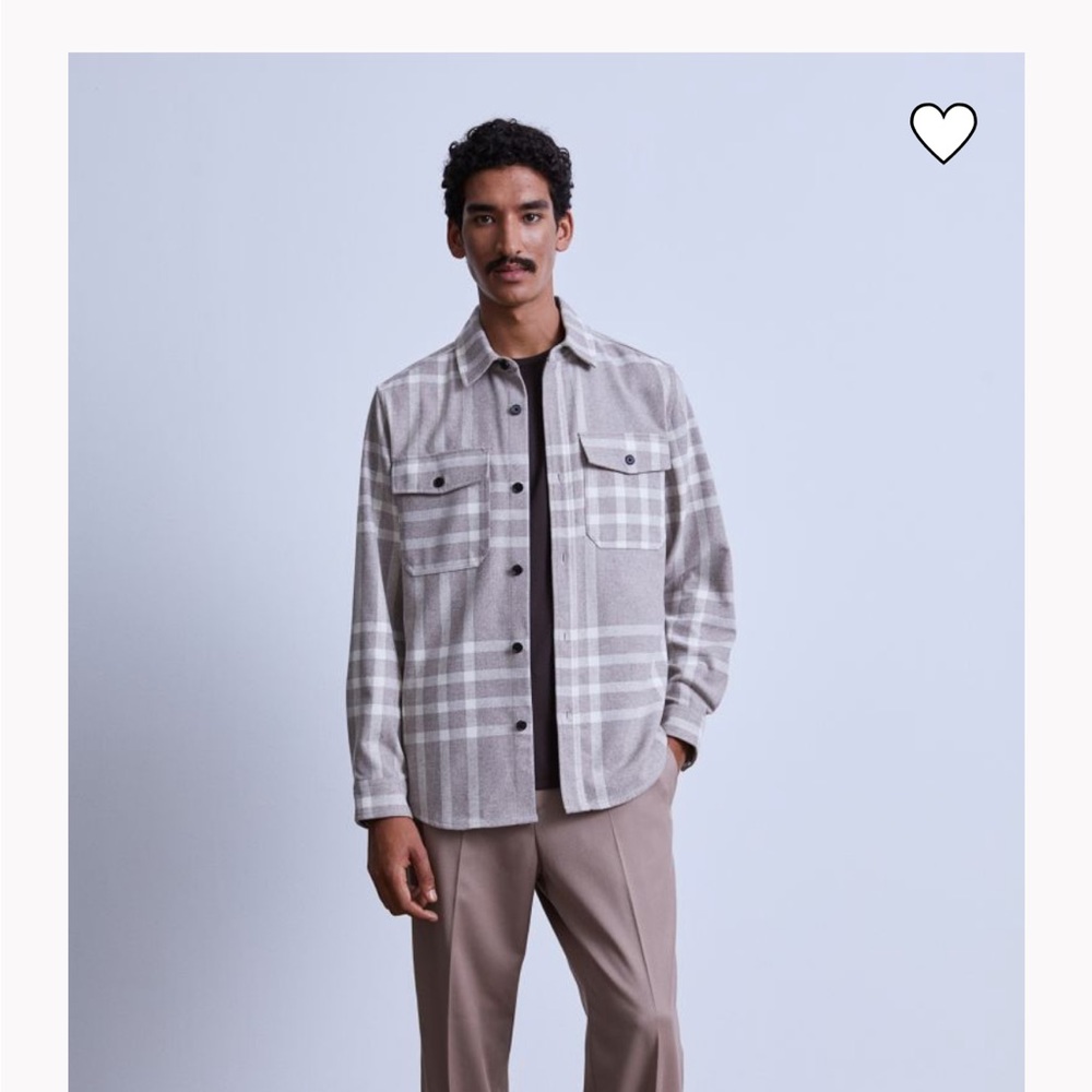 H&M men’s plaid twill over shirt